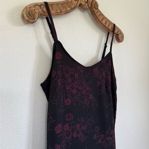 Thorn & Fable Black and Red Floral Maxi Dress